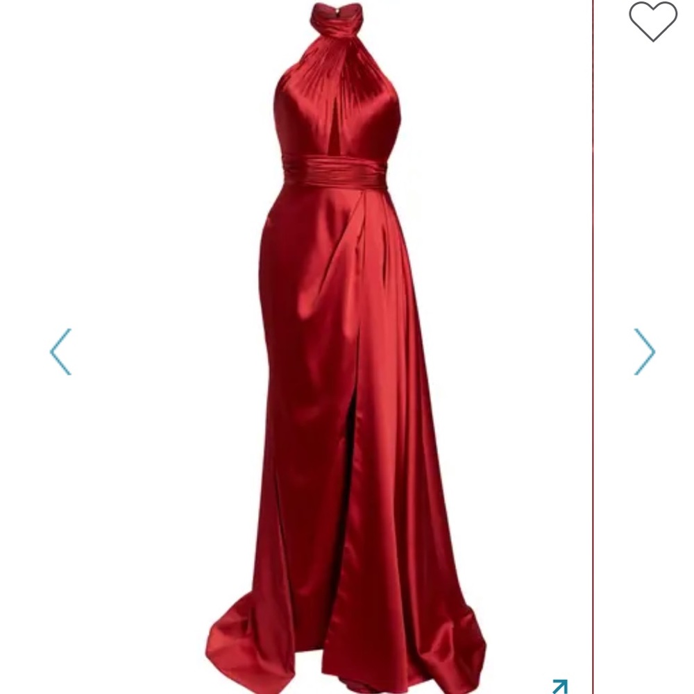 🔥MAC DUGGAL BURGUNDY HALTERTOP DRESS